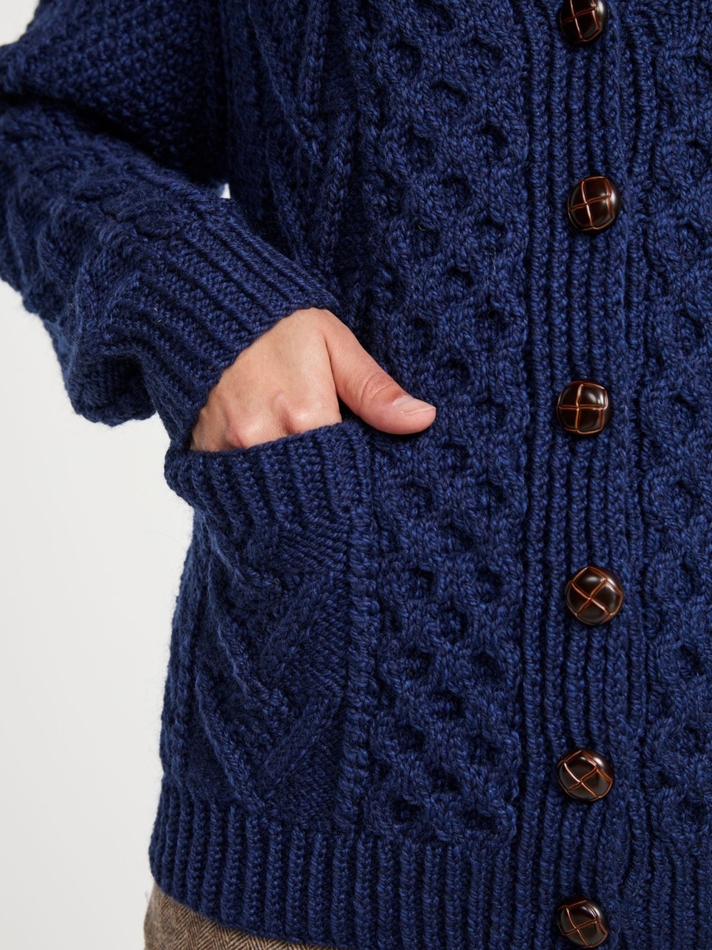 Like New Vintage 100% Blarney Wool Cable Knit Cardigan